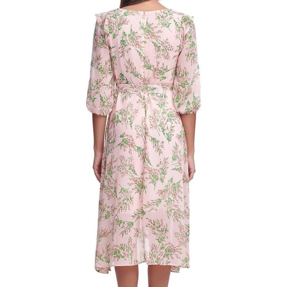 Tommy Hilfiger Chapan Bouquet Chiffon Midi Dress Size 12 NWT Pink Floral - Picture 16 of 16